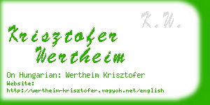 krisztofer wertheim business card